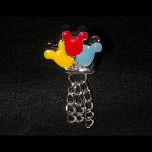 Stamped 925 ale 3d Mickey Mouse Ears Balloon Dangle Bracelet Charm